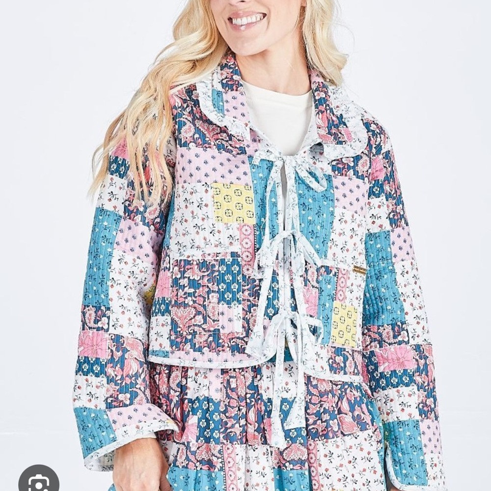 Simply Southern Multicolor Patchwork Bomber Jacke… - image 1